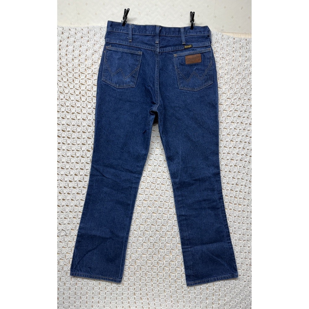 Vtg Wrangler Jeans Mens 34x32 Fits 31x30 Blue Denim Western 100%Cotton USA Made